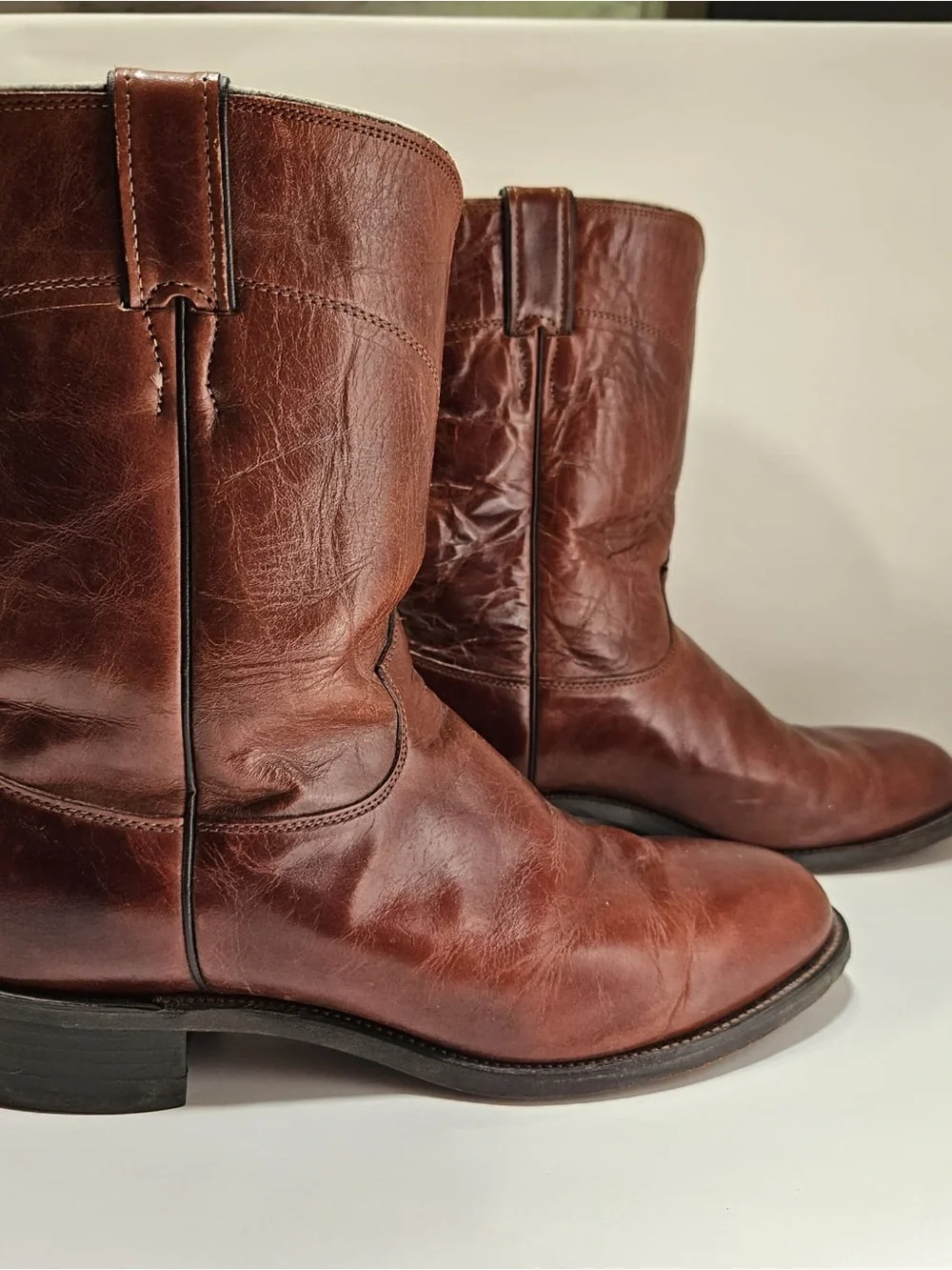 Vintage Justin 3512 Redwood Cowboy Boots 12EE USA Made Western Mens